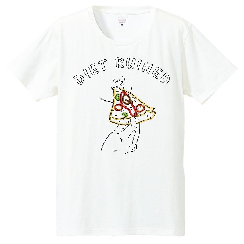 Tシャツ /  Diet ruined 2 - 男 T 恤 - 棉．麻 白色