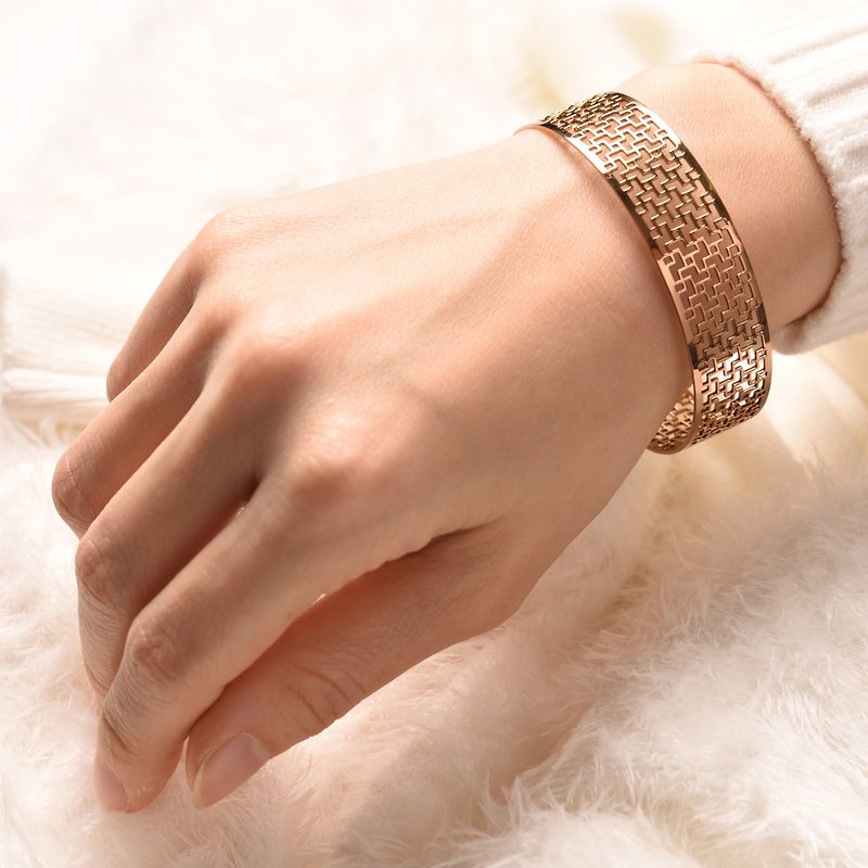Medical Grade Thin Steel Bracelet-Wanshou Wujiang Narrow Edition Girls' Silver Rose Gold Black Healthy Employment Gift - Bracelets - Other Metals Silver