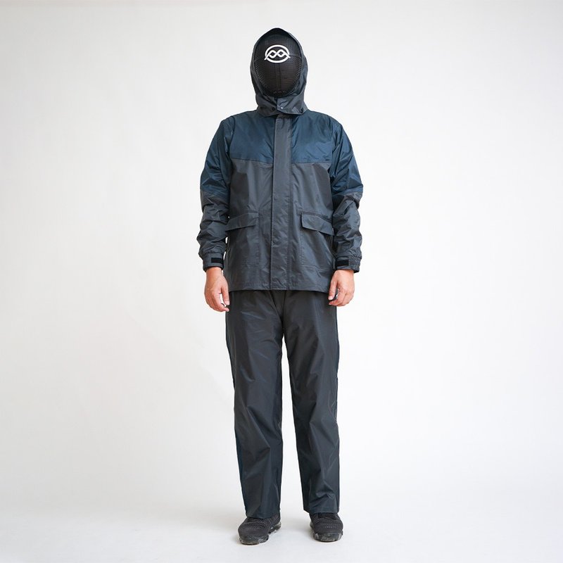 OG Classic Two-Piece Raincoat - Iron Gray/Dark Green - Umbrellas & Rain Gear - Plastic Gray