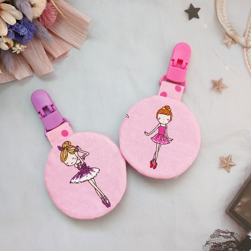 Ballet Girl-2 colors are available. Round peace charm bag (name can be embroidered) - ซองรับขวัญ - ผ้าฝ้าย/ผ้าลินิน สึชมพู