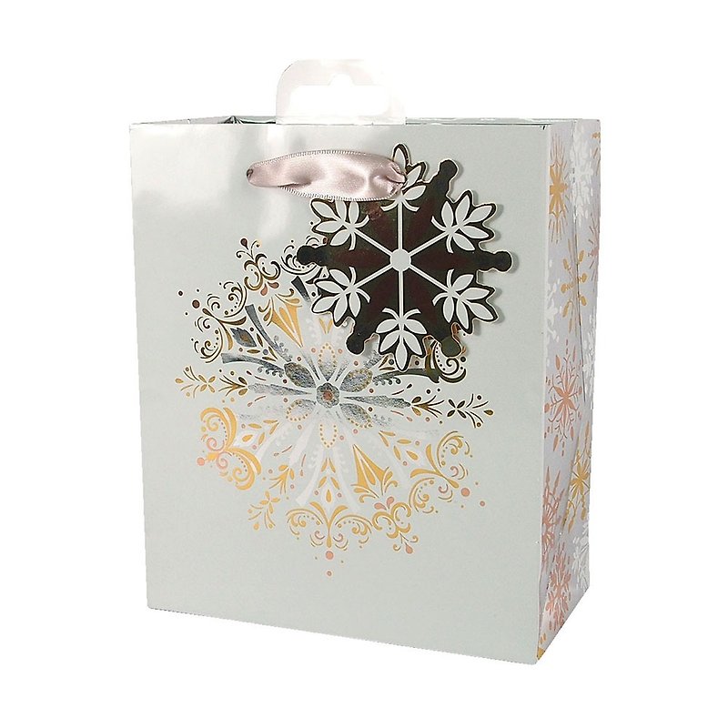 Snowflake Christmas Gift Bag on White Background [Hallmark-Gift Bag/Paper Bag Christmas Series] - วัสดุห่อของขวัญ - กระดาษ สีใส