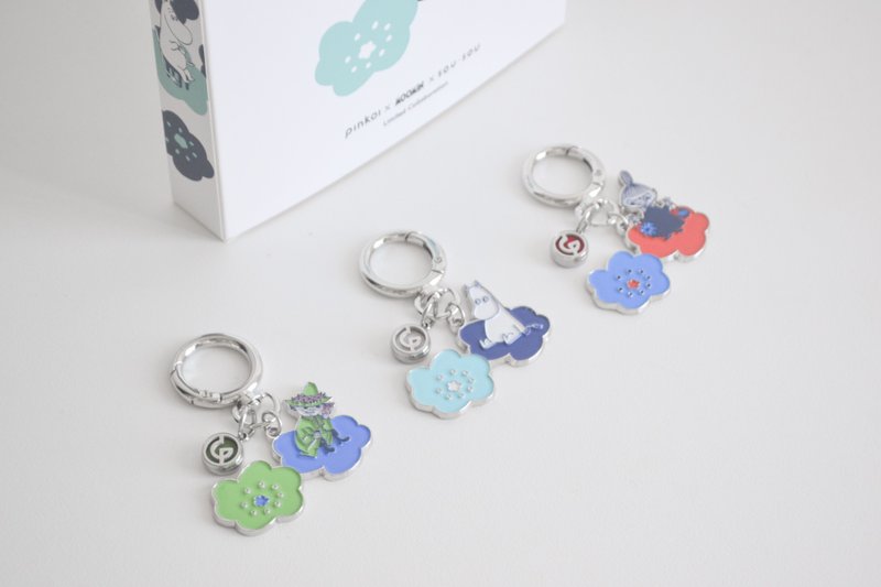 【Pinkoi x Moomin x SOU・SOU】3 pieces of textured aromatherapy pendants | Limited time - พวงกุญแจ - โลหะ หลากหลายสี