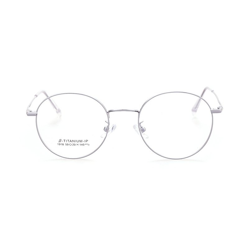 Mirror ring detail texture engraving│Wenqing round frame glasses-light Silver[new early adopter price] - Glasses & Frames - Precious Metals Silver
