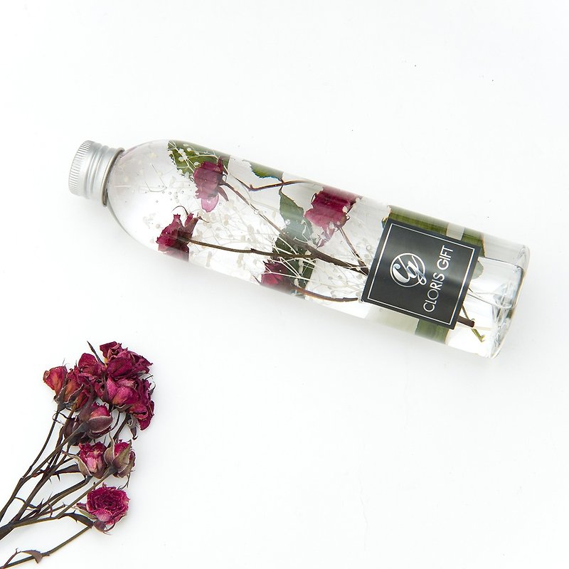 液体試料瓶シリーズ[リトルプリンスローズ - バーガンディ]  -  Clorisギフトガラスの花 - 観葉植物 - 寄せ植え・花 レッド