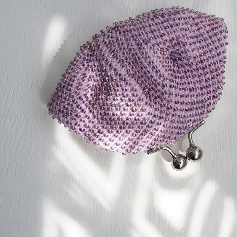 Ba-ba (m) Skipping Stiches Beads crochet pouch No.2143 - 化妝包/收納袋 - 其他材質 紫色