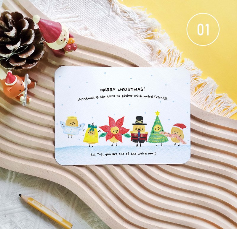 Xiaoshu Christmas Card Set - การ์ด/โปสการ์ด - กระดาษ สีเหลือง