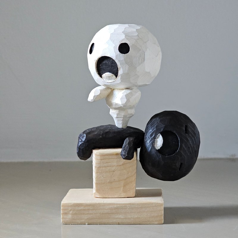 Black  or White (wooden sculpture) - 玩偶/公仔 - 木頭 