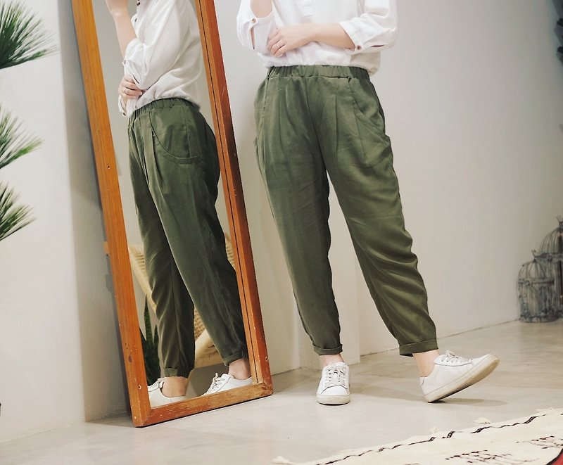 Chillin Pants : Green - 女長褲 - 其他材質 綠色