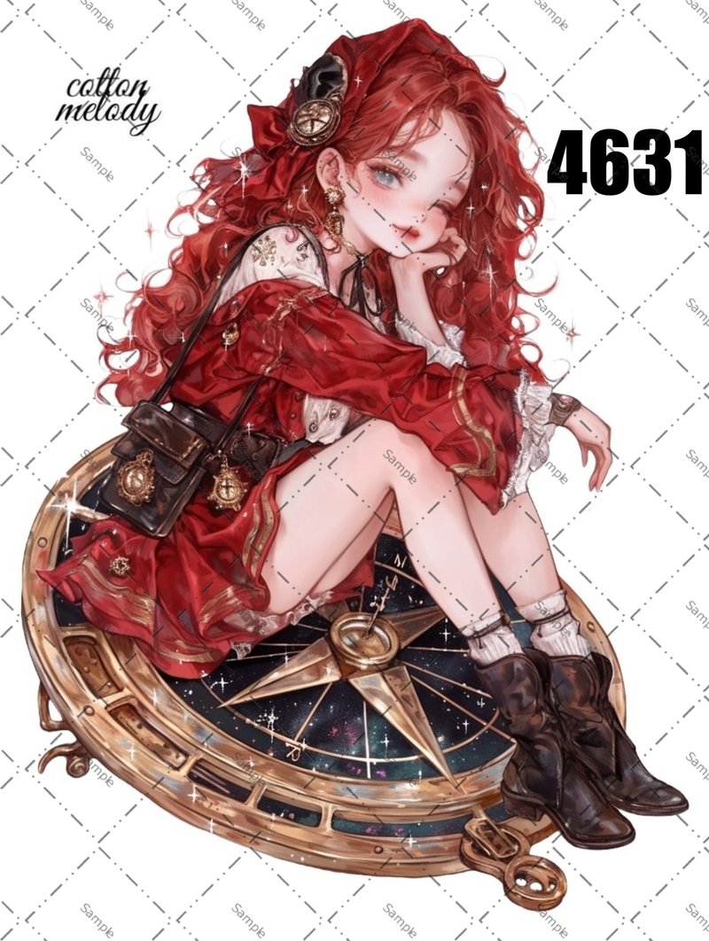 original sticker no.4631 人物ステッカー オリジナルステッカー オリジナル人物ステッカー 装飾ステッカー cotton melody - 貼紙 - 紙 