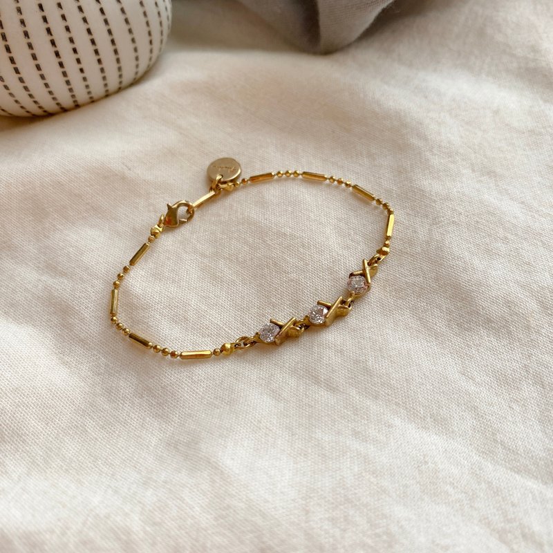 Light - Brass zircon bracelet - Bracelets - Copper & Brass Gold