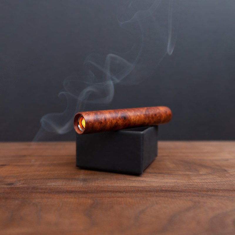 Solid wood cigarette lighter | Blowing type・laser engraving#lighter - อื่นๆ - ไม้ สีนำ้ตาล