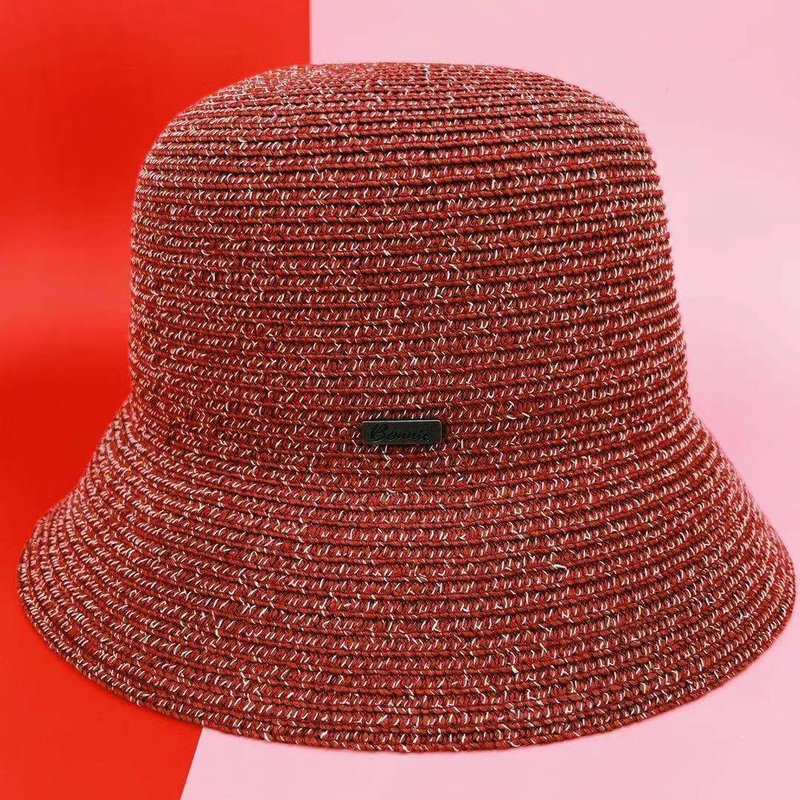 American retro woven fisherman hat-red velvet - Hats & Caps - Paper Red