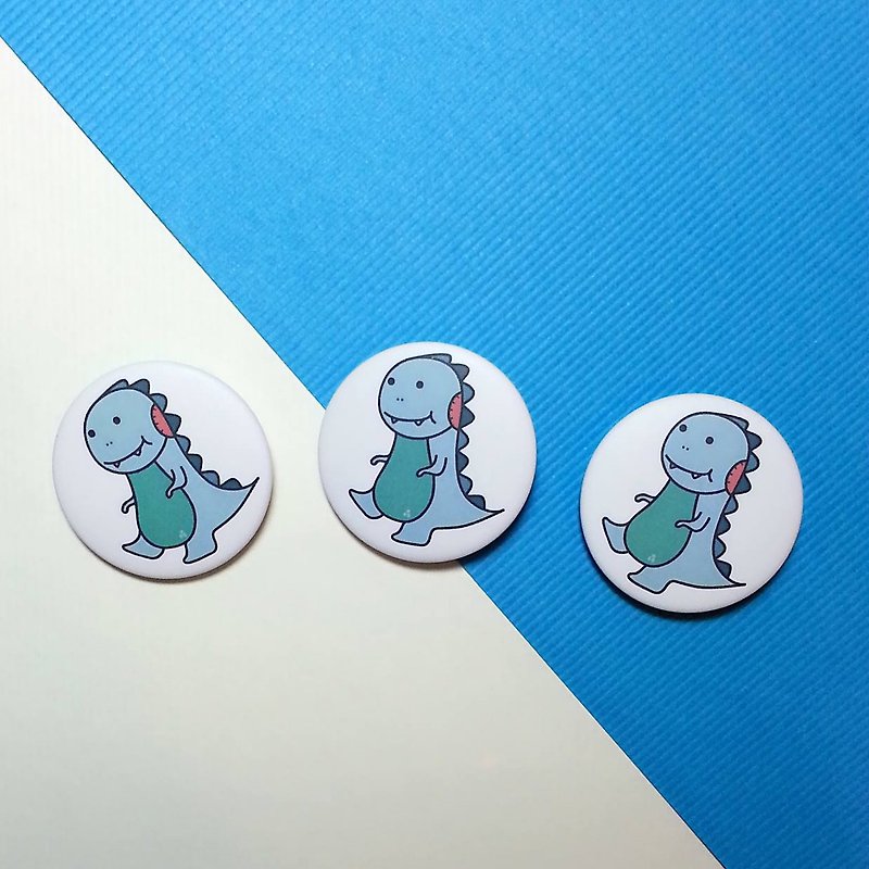 Blue dinosaur good friend / badge - Badges & Pins - Plastic 