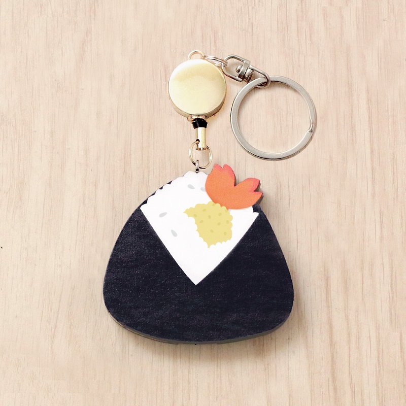 Little fried shrimp rice ball leisure card + invoice carrier (retractable drawstring metal buckle) - Charms - Wood 