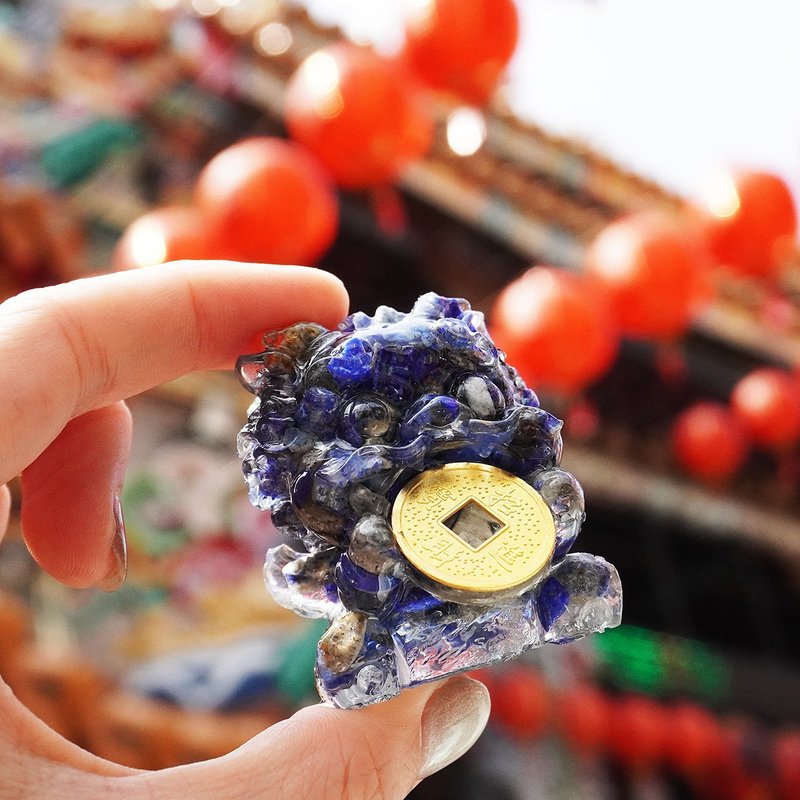 Hourrae Holly Crystal Stone Stone Lucky Biting Pixiu - Lapis Lazuli - Items for Display - Other Materials Blue