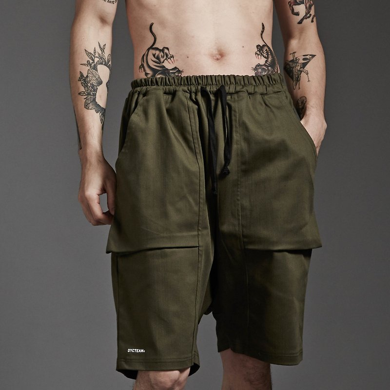 DYCTEAM - Baggy Short - กางเกงขายาว - ผ้าฝ้าย/ผ้าลินิน สีเขียว