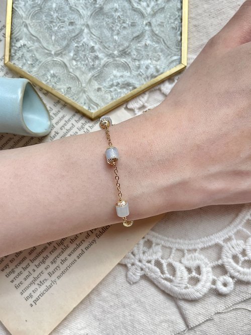 翡翠設計館 / 賞翠•玩翠 EXE Jewelry 紫羅蘭路路通14K包金手鍊 |天然緬甸翡翠