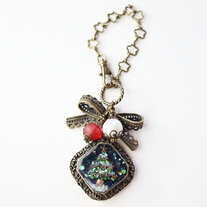 Christmas in the Forest Small Tree Bag Charm Diamond - Charms - Resin Green