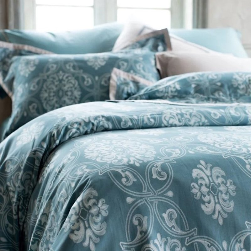 Caliphil American cotton 300 weave double quilt cover/Star of Bethlehem/ Teal/large quilt cover - เครื่องนอน - ผ้าฝ้าย/ผ้าลินิน สีเขียว