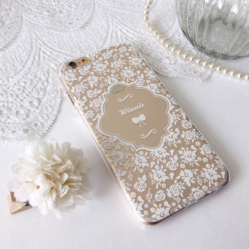 Customer Order White Floral Pattern 07 Print Soft / Hard Case for Apple iPhone X,  iPhone 8,  iPhone 8 Plus, iPhone 7 case, iPhone 7 Plus case, iPhone 6/6S, iPhone 6/6S Plus, Samsung Galaxy Note 7 case, Note 5 case, S7 Edge case, S7 case - Phone Cases - Plastic Transparent
