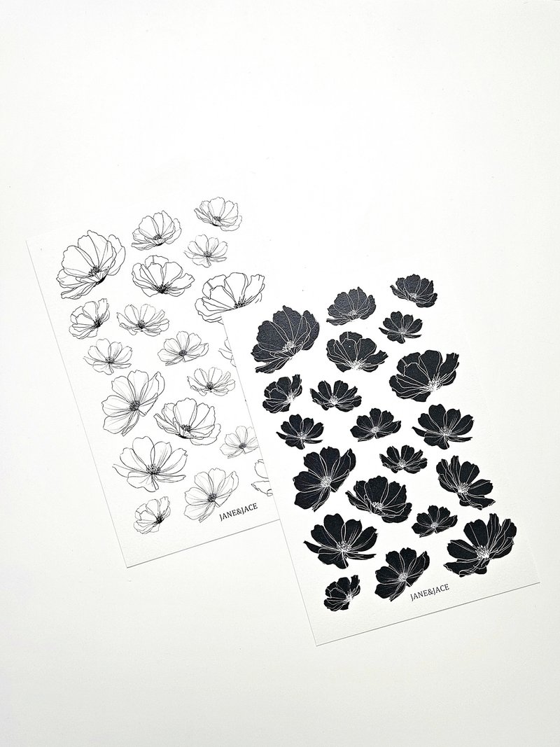 Drawing Mono Flower Paper - 貼紙 - 紙 