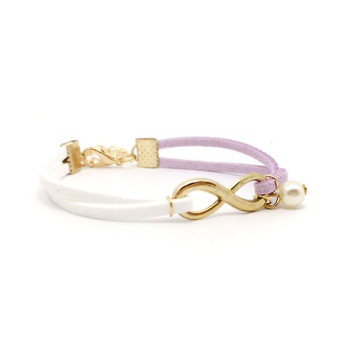 Anne Handmade Bracelets 安妮手作飾品 Infinity 永恆 手工製作 手環 淡金色系列-粉紫 限量