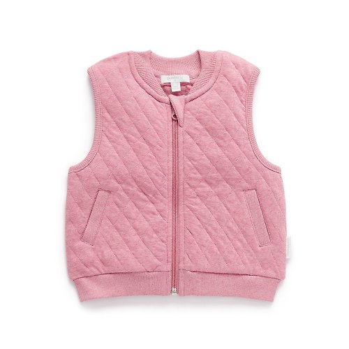 Purebaby有機棉 澳洲Purebaby有機棉嬰童鋪棉背心 6M~4T 粉紅色
