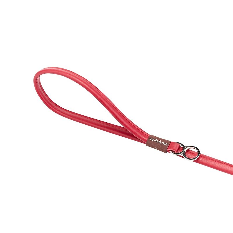 [Tail and Me] Natural Concept Leather Pull Rope Pomegranate S - ปลอกคอ - หนังเทียม สีแดง