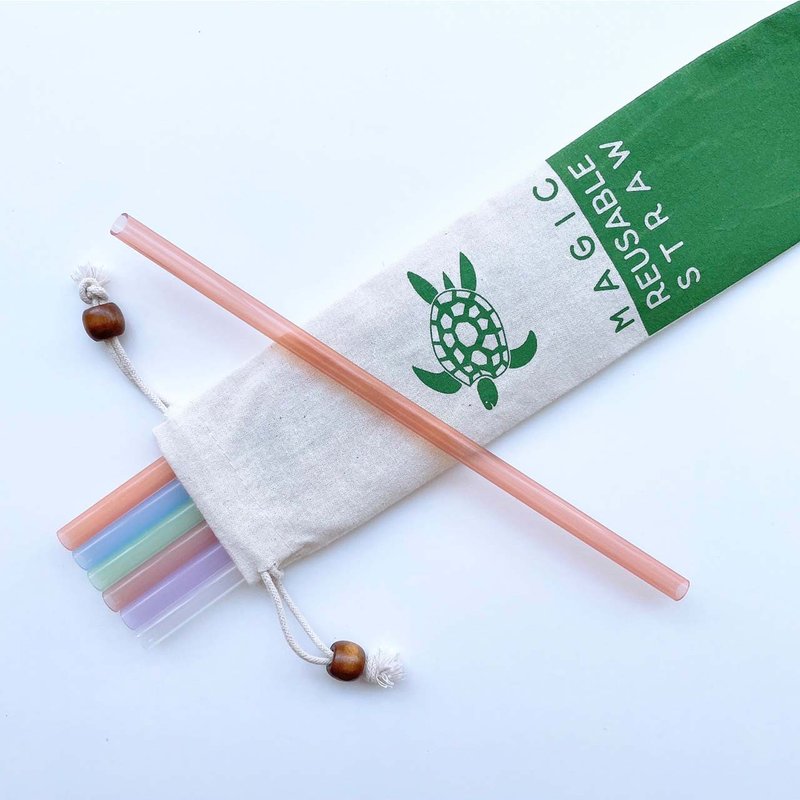 【Meggie Straw x 21.5cm】 Single Medium Straw • Suitable for large cups of hand shake - Reusable Straws - Other Materials Multicolor