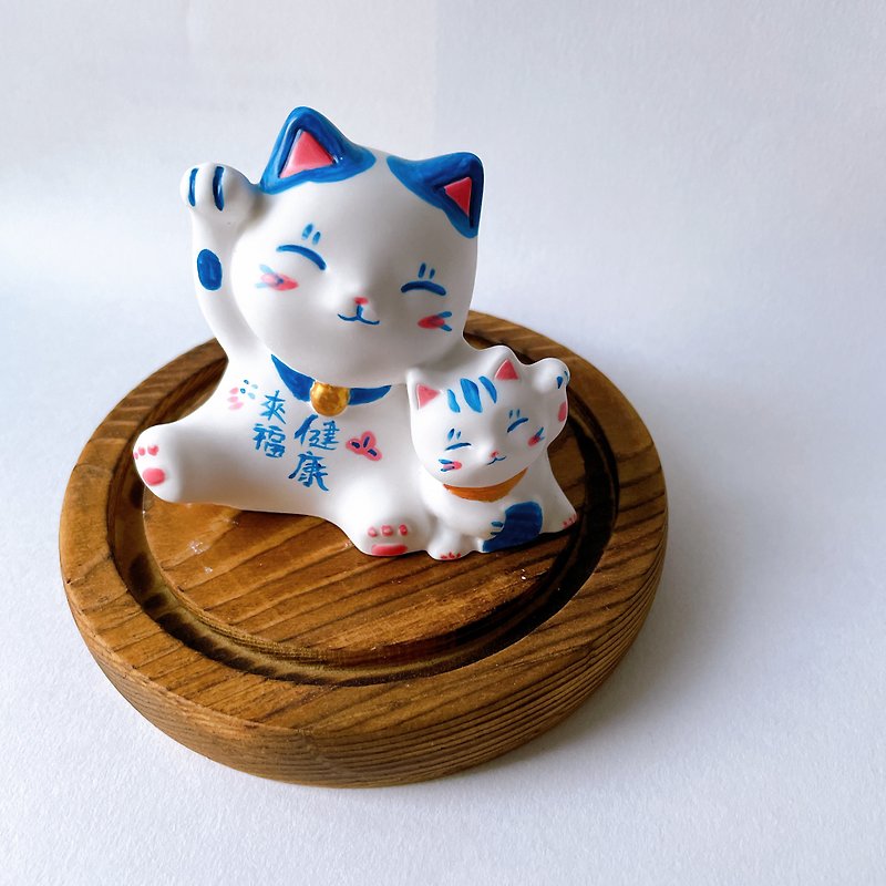 (Hundred-day banquet gift) Healthy Gemini Lucky Cat Diffuser Fragrance Stone - Fragrances - Cement Blue