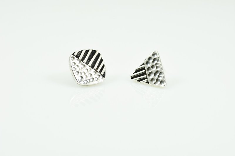 Chaos Series-Chaos 2# - Earrings & Clip-ons - Other Metals Gray