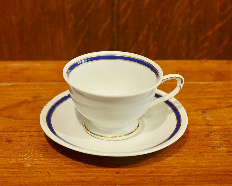 Blue gold porcelain cup set - เครื่องทำกาแฟ - เครื่องลายคราม 