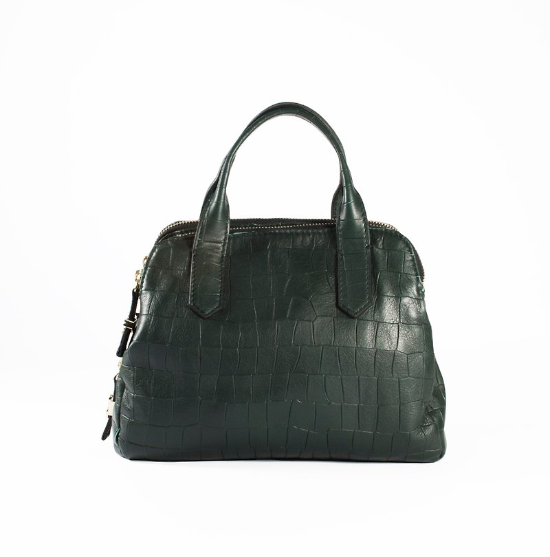ITA BOTTEGA[Made in Italy]Imitated Alligator Embossed Portable Shoulder Bag - Handbags & Totes - Genuine Leather Green