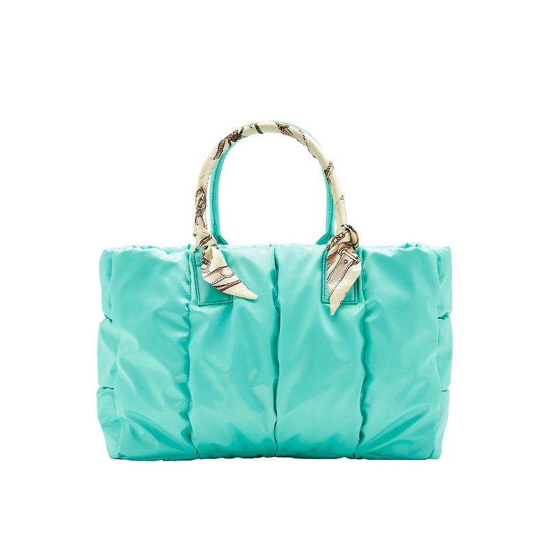 VOUS mother bag classic series lake water green medium model + day light silk scarf - กระเป๋าคุณแม่ - เส้นใยสังเคราะห์ สีเขียว