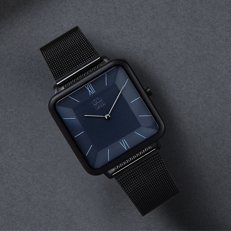 THIN5011ファッションミニマリストクリスタルスクエアウォッチ-ブラック - 腕時計 ユニセックス - 金属 ブラック
