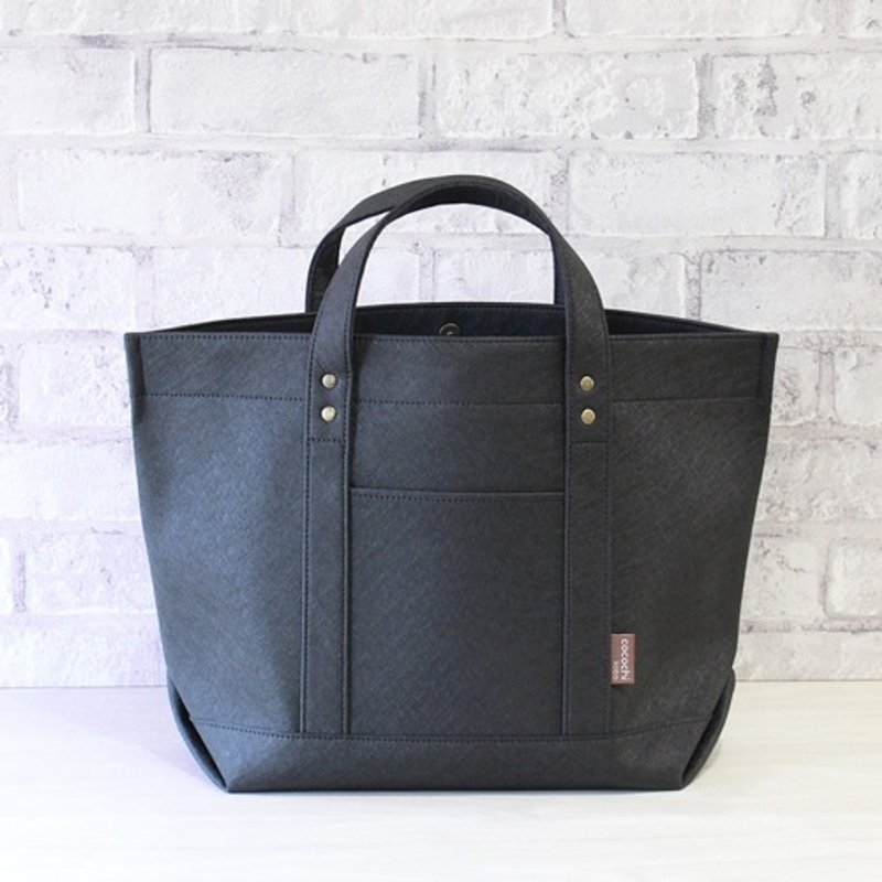 Adult tote bag A4 size short holding type black Shop cocochikobo