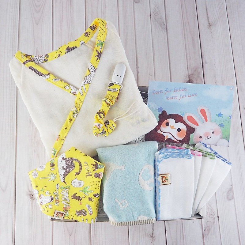 HiBOU newborn Miyue Japanese-style jumpsuit gift box (newborn-80cm) - Baby Gift Sets - Cotton & Hemp Multicolor