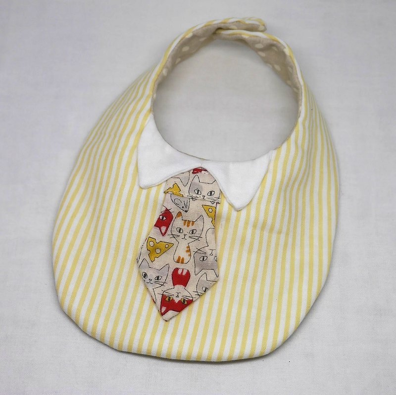 Japanese Handmade 8-layer-gauze Baby Bib / with tie - ผ้ากันเปื้อน - ผ้าฝ้าย/ผ้าลินิน สีเหลือง