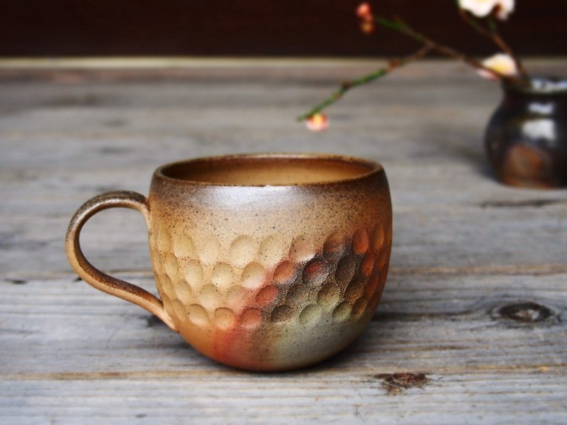 Bizen coffee cup (circle) c4-044 - Mugs - Pottery Brown