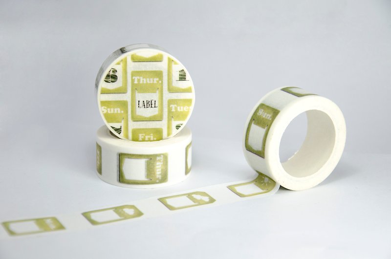surenzhai食料品や紙テープ毎日シリーズ - 銅タグ - マスキングテープ - 紙 カーキ