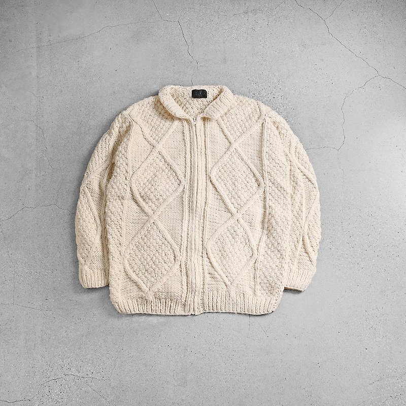 Aran Sweater Fisherman Sweaters - สเวตเตอร์ผู้หญิง - ขนแกะ ขาว