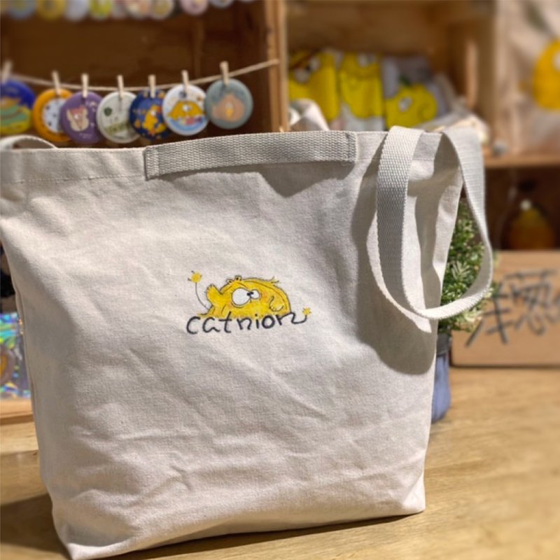 【純手繪/帆布包/側背袋/手提包】熱呼呼 - 側背包/斜背包 - 棉．麻 