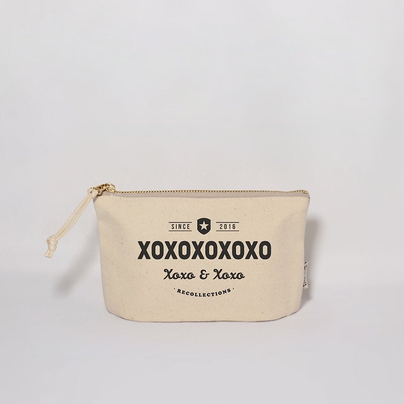 [Customized text] 8 color optional ancient trademark zipper package Senate - Toiletry Bags & Pouches - Cotton & Hemp White