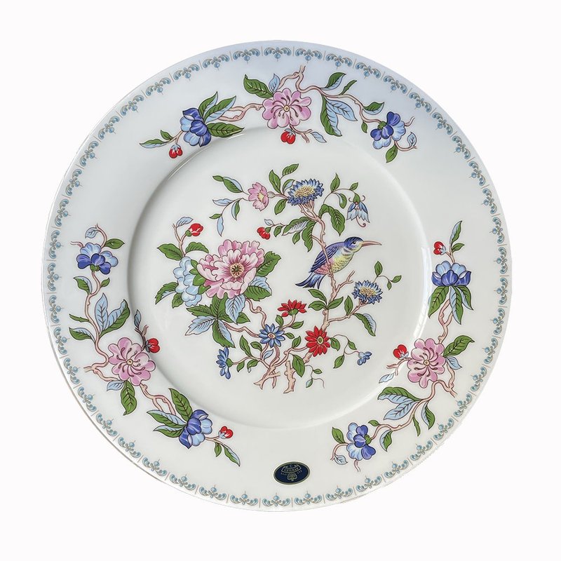 British Aynsley bird series bone china dinner plate 20cm - จานและถาด - เครื่องลายคราม ขาว