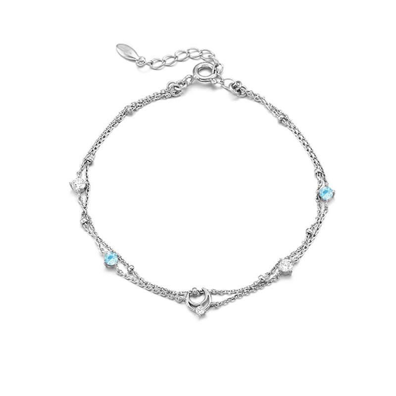 L'amour Moon Star Bracelet (Silver) - สร้อยข้อมือ - เงินแท้ 