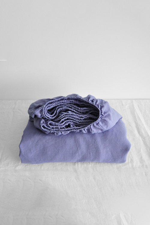 True Things Lavender linen fitted sheet / Softened linen bed sheet / Deep pocket