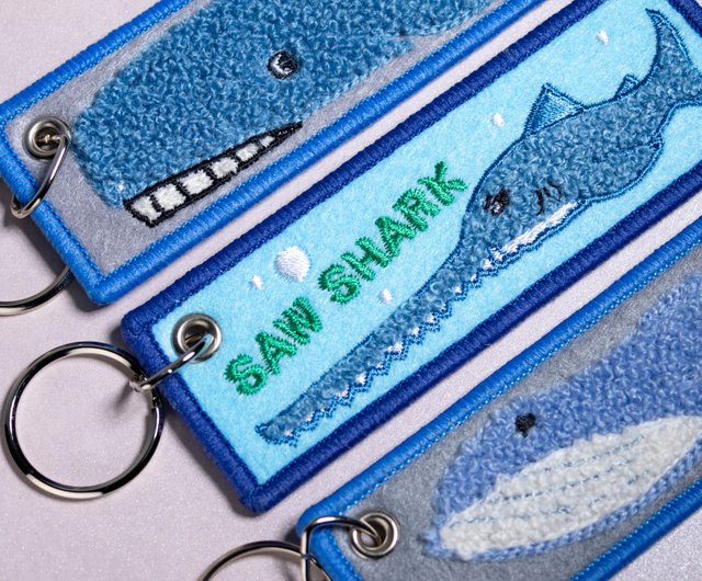 オーシャンシリーズマッコウクジラ - クジラ両面刺繍キーホルダー立体刺繍ウェディングアクセサリー - ショップ dnd2081413  キーホルダー・キーケース - Pinkoi