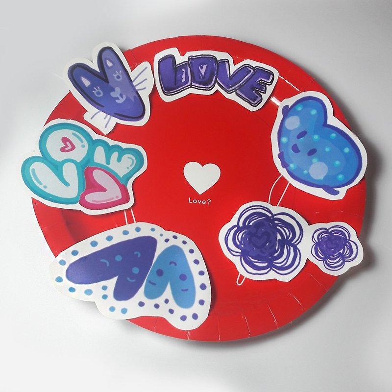 Pope blue graffiti sticker gift stickers limited design small gift love Valentine's Day hand-painted - สติกเกอร์ - กระดาษ สีน้ำเงิน