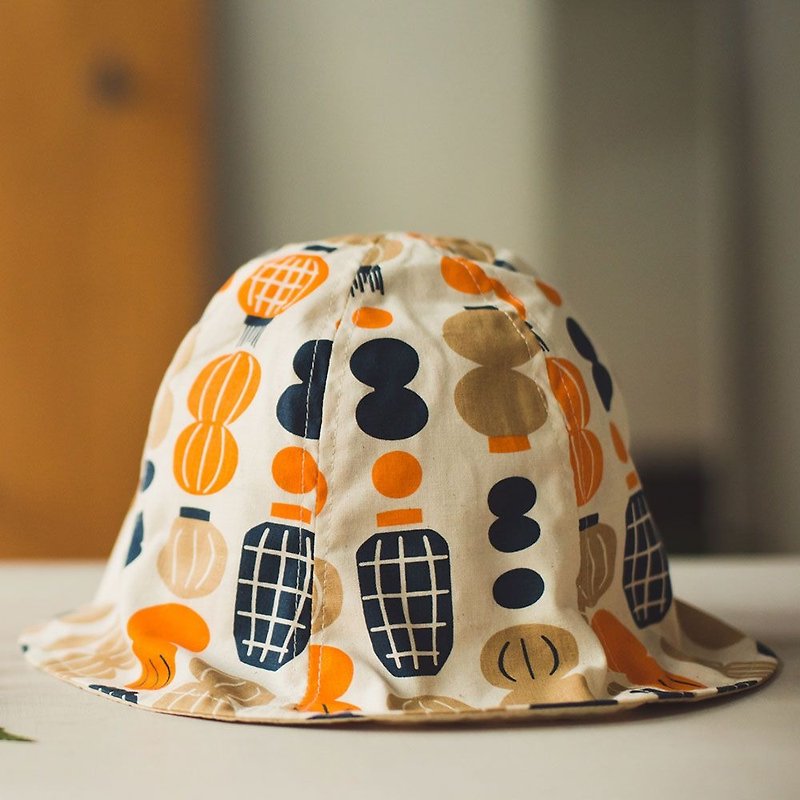 Sun Hat-Kids / Milly Collection / Paper Lantern / Orange & Blue - Hats & Caps - Cotton & Hemp Orange