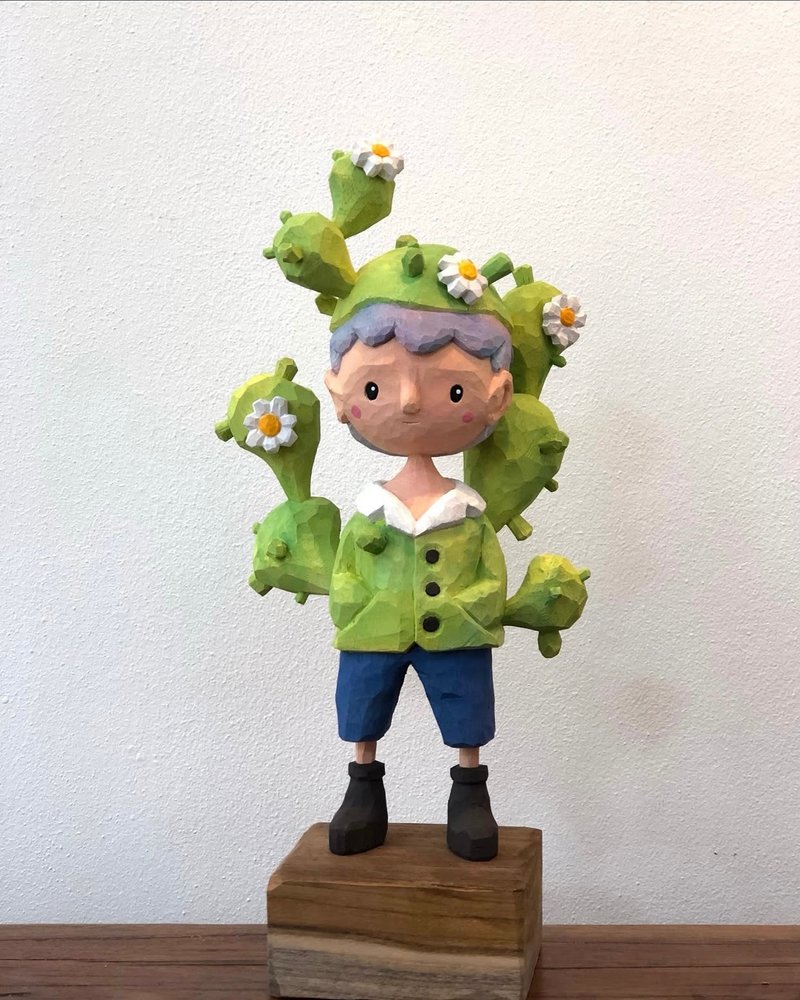 Cactus boy - 擺飾/家飾品 - 木頭 